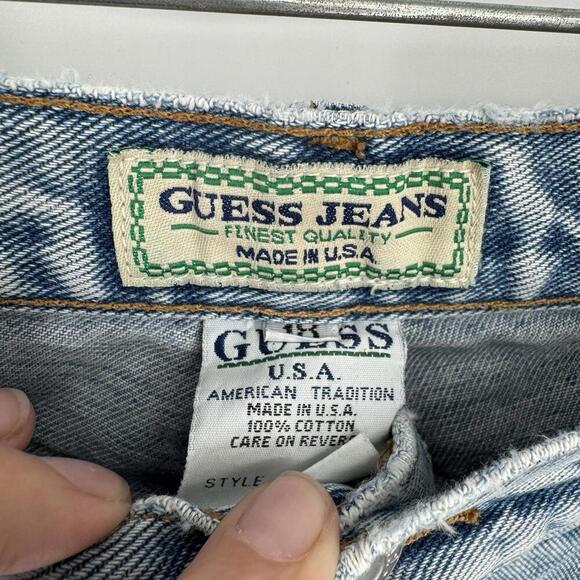 Vintage Guess jeans womens 26 light wash high rise tapered 80s 90s cotton retro - Picture 5 of 6